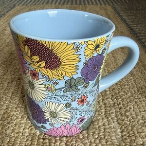 Life Is Good Floral Ceramic Diner Mug